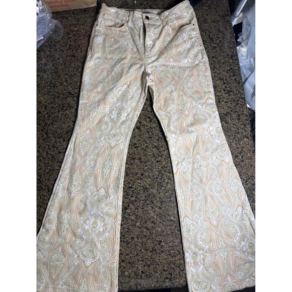 Wrangler Denim - Wrangler High Rise Fierce Flare Jeans Paisley Print Boho Retro Pants 28x30